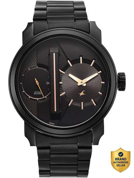 Fastrack Pulse IV Quartz Black Dial Black Stainless Steel Strap Analog Watch - For Men 3341NM01