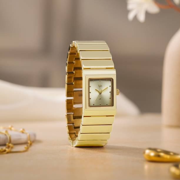 Fastrack Vyb Successor Quartz Champagne Dial Gold Strap Analog Watch - For Women FV60110YM01