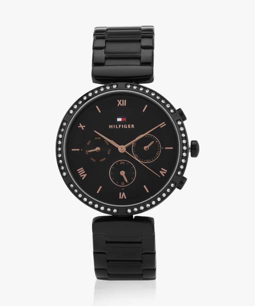 Tommy Hilfiger Multifunction Black Dial Black Stainless Steel Strap Analog Watch - For Women NETH1782390,NTTH1782390