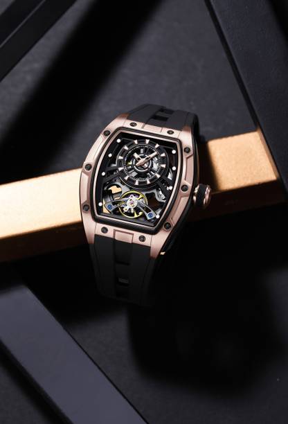 Alix AL2921 Elegant Rose Gold Bezel With Japanees Mechanical Analog Watch  - For Men