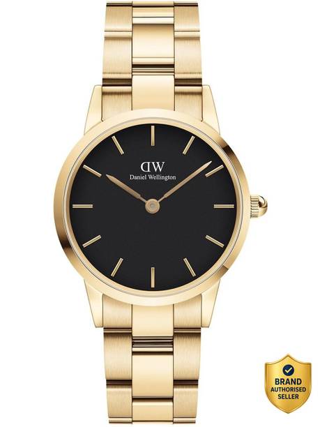 Iconic Link 28mm Black Dial Analog Watch  - For Women DW00100568K