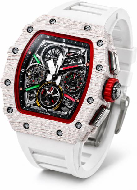 Tonneau Skeletonized Series Analog Watch - For Men RML-WHITE-STRAP