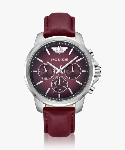 Police Multifunction Gradiant Maroon Dial Maroon LeatherStrap Analog Watch - For Men PLPEWJF0006302,NTPLPEWJF0006302W