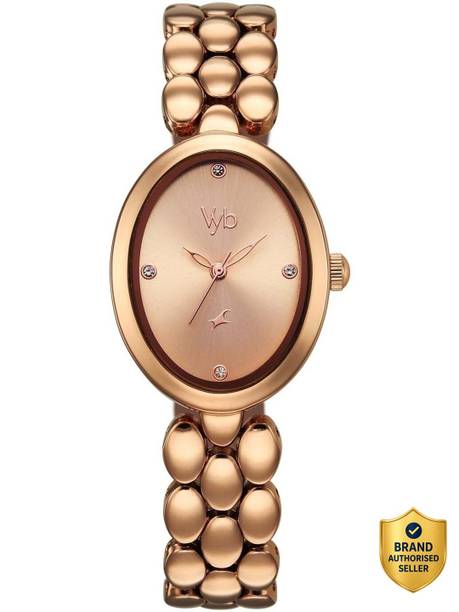 Fastrack Vyb Enigma Quartz Rose Gold Dial Rose Gold Alloy Strap Analog Watch - For Women FV60147WM01W