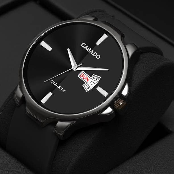 Casado Gun Metal Series | Smart Watch Strap | 3D Glass | Smart Clip | Day & Date Gun Metal Series | Smart Watch Strap | 3D Glass | Smart Clip | Day & Date Analog Watch  - For Men