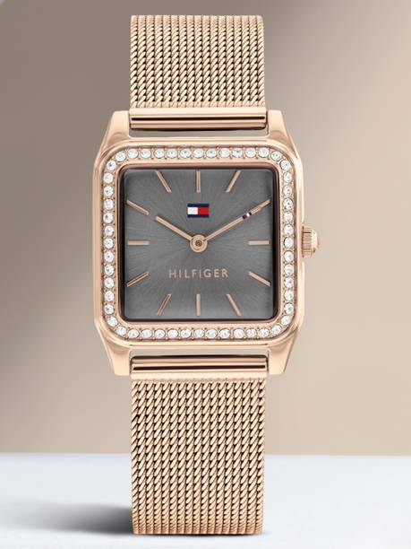 Tommy Hilfiger Grey Dial Rose Gold Stainless Steel Strap Analog Watch - For Women TH1782610,NTTH1782610