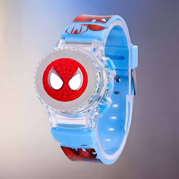 Digital Watch  - For Boys & Girls Kids Spider Theme LED Digital Cartoon Silicone Strap Watch