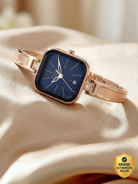 Titan Raga Viva With Date Blue Dial Rose Gold MetalStrap Analog Watch  - For Women NT2606QM04,TH1791111J,2606QM04,NU2606QM04,NU2607WM02