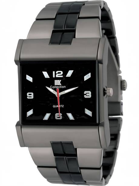 IIK Collection IIK-027M Men's Watches Black Studded Big Dial with Multicolor Metallic Heavy Chain Strap Analog Watch  - For Men