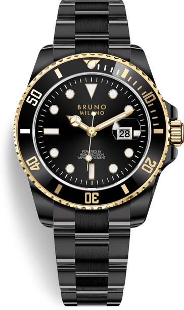 Analog Watch - For Men Luxury Stainless Steel Mens Sports Business Wrist Watch with Date (Gold)