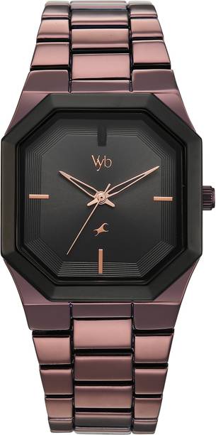 Fastrack Vyb Pioneer Quartz Black Dial Brown Strap Analog Watch - For Men FV30048KM03W