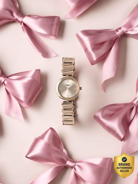 Sonata Poze 8 Quartz Pink Dial IP Rose Gold Alloy Strap Analog Watch - For Women SP80172WM01W