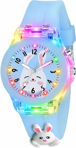 Luminous LED Light Up 3D Cute Cartoon Character Soft Silicone Strap Analog Watch  - For Boys & Girls KIDS-LED-GLOW