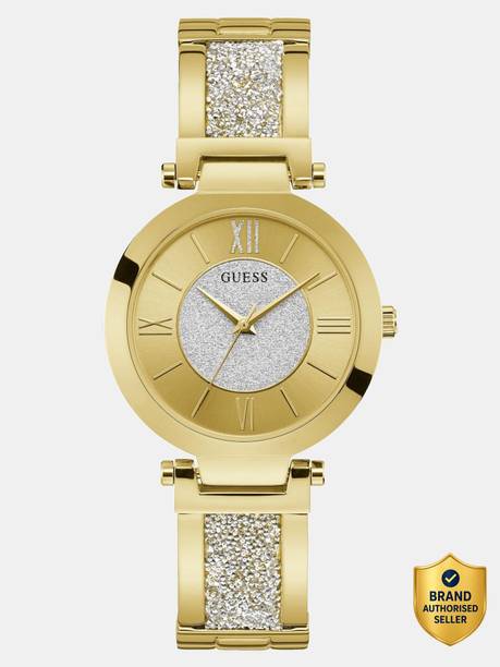 GUESS Champagne Swarovski Crystal Dial Analog Watch  - For Women