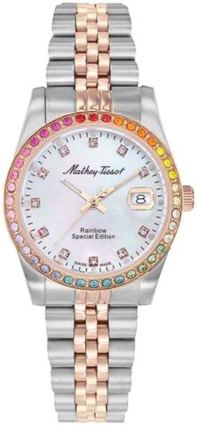 Mathey-Tissot D809BQI Mathy Rainbow Swiss Made Quartz White Dial Analog Watch  - For Women