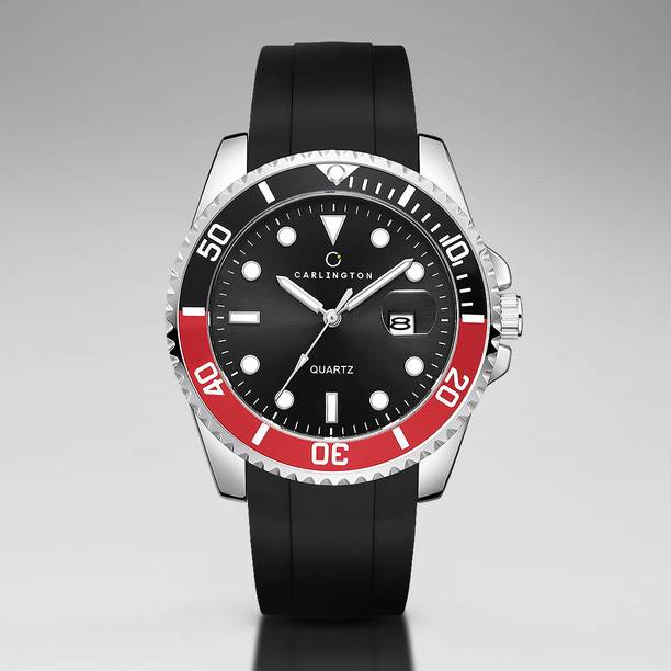 Carlington CT 4030 PU Red Black Carlington Meridian Series Premium Gents Wrist Watches Analog Watch  - For Men