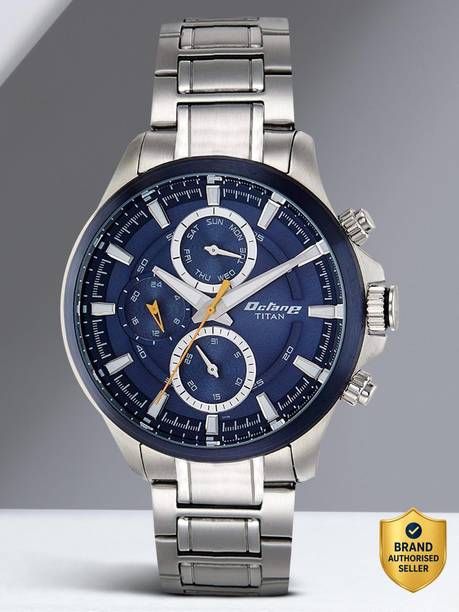 Titan Octane Multifunction Blue Dial Silver Stainless Steel Strap Analog Watch  - For Men NT90086KM01,NT16034PP05W,90086KM01,NU90086KM01,NU90104KM01