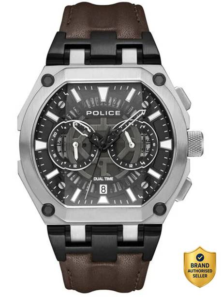 Police Black Round Dial Leather Watch For Men Analog Watch - For Men PLPEWGF0054403,PLPEWGF0054403W