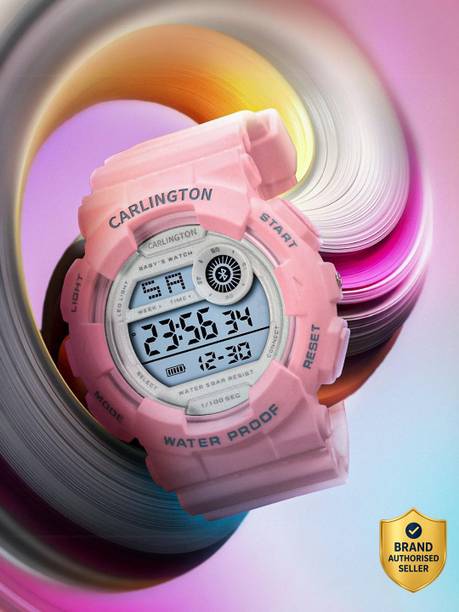 Carlington Resistant Digital Dial MultiFunction Working Alarm,Silicone Strap Digital Watch  - For Boys & Girls 9121 Pink