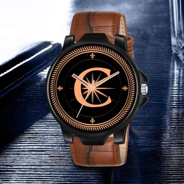 Red Robin ALPHA-C-3K-BK-BLK-DBRW-1 Alpha Heritage Collection C Brown Strap Watch for Man & Boys Analog Watch  - For Men