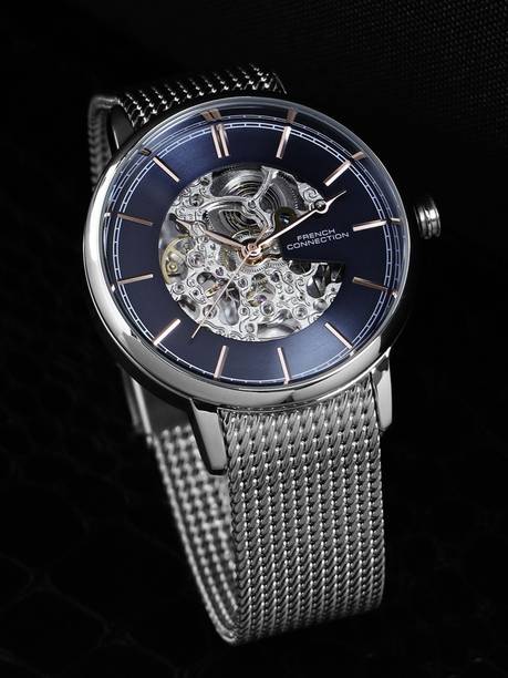 Men Blue Sunray Dial Automatic Silver Watch Analog Watch - For Men FCA11USM