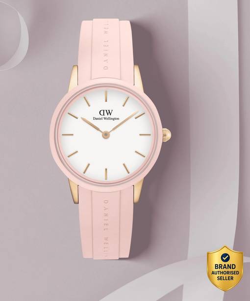 Iconic Motion Pastel Pink 10 ATM) White color Round - 32 mm diameter Analog Watch  - For Women DW00100532