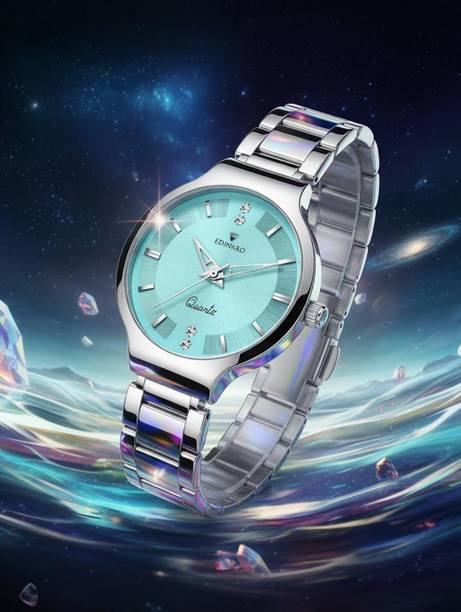 Watch for Women Green Dial Silver Bracelet chain strap Girls Analog Watch  - For Women ED-2045W
