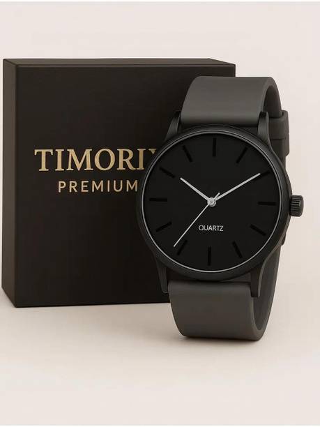 Black Dial & Grey Strap Analog Watch for Men | Stylish Quartz | Classic Design Analog Watch  - For Men SILIC-BLACK-GREY