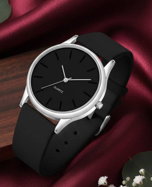 Men's Wrist Watch with SiliconeStrap Round Dial Casual Fashion Watch-HC21 Black Analog Watch  - For Men HC21 Black