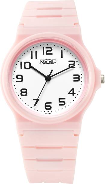 Zoop Back To School White Dial Pink PlasticStrap Analog Watch - For Boys & Girls NT16032PP01W