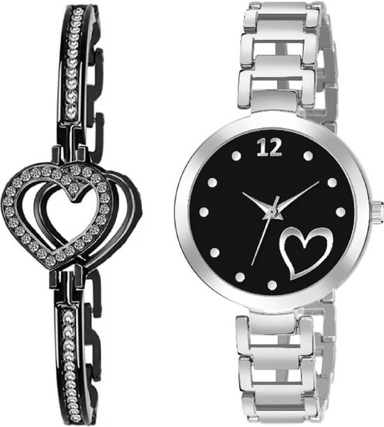 KIA STYLE bracelet and Heart dail Metal strap Analog watch for girls and women Analog Watch  - For Women