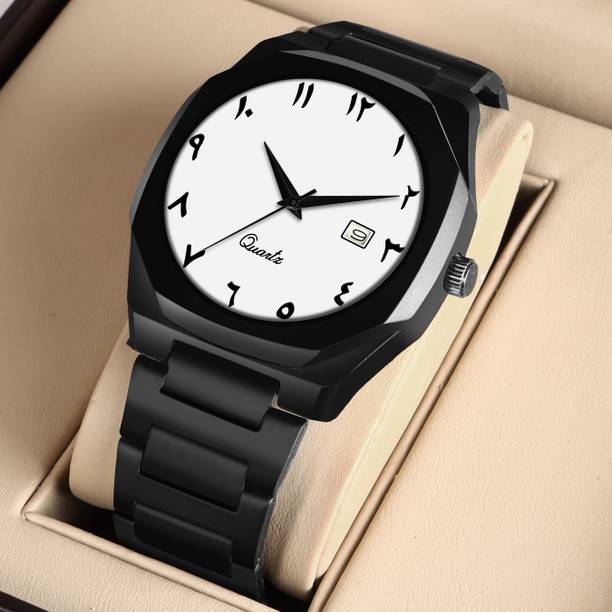 CERO CR-AR-1001 Heritage Series Arabic Date Dial Quartz Black Stainless Steel Strap Analog Watch  - For Men
