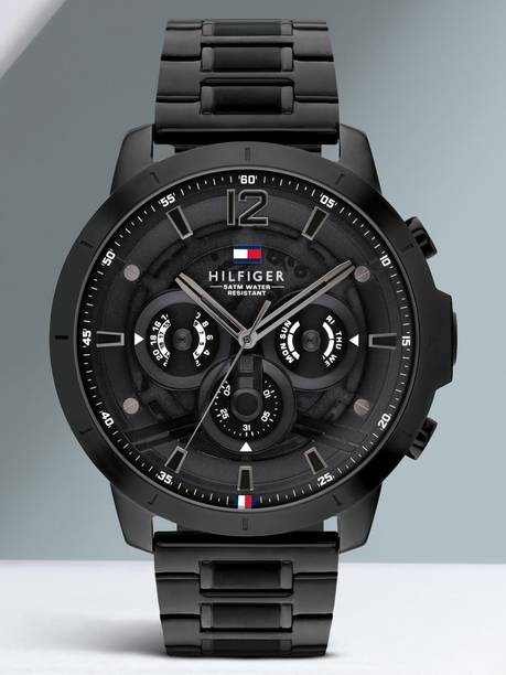 Tommy Hilfiger Multifunction Black Dial Black Stainless Steel Strap Analog Watch - For Men NETH1710494,NTTH1710494