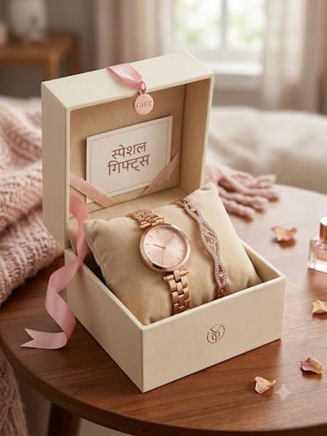 Women Rose Gold Analog Watch with Ring Combo Stylish Fashion Gift Set Analog Watch  - For Women JWANWH-01