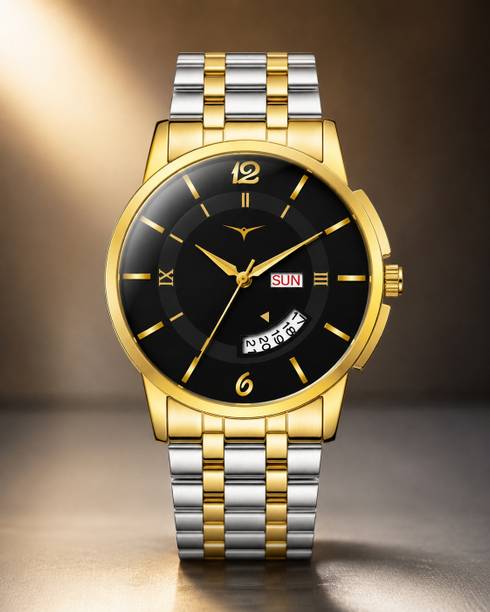 SARTAN ST-MR--J-16 DD-1005- TWO TON BLK DL Men & Boys Analog Watch Black Dial Metal Bracelet Adjustable Wrist Casual Wear Analog Watch  - For Men