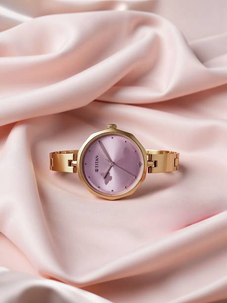Titan Karishma Lavender Dial Rose Gold Stainless Steel Strap Analog Watch - For Women NT2702WM02,2702WM02