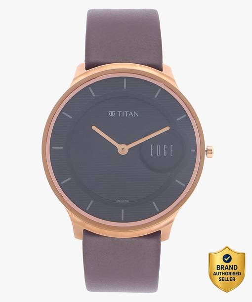 Titan Edge Baseline Black Dial Brown LeatherStrap Analog Watch  - For Men NT1843WL03