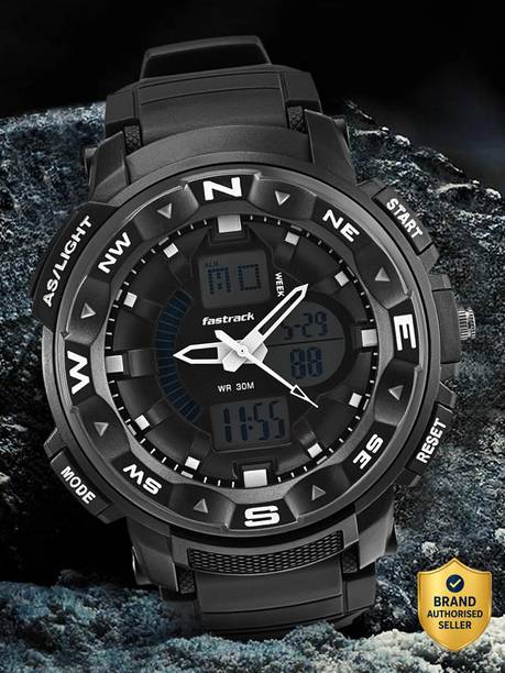 Fastrack Digital Black Dial Black Plastic Strap Unisex Analog Watch  - For Men & Women NT38076PP01W,NU38076PP01W