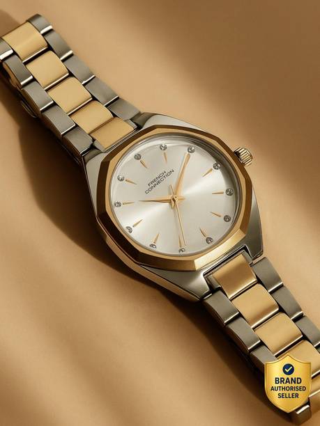 Rhinestone Silver Sunray Dial | Rose Gold Analog Watch For Women's Analog Watch - For Women FCN0172SRTM