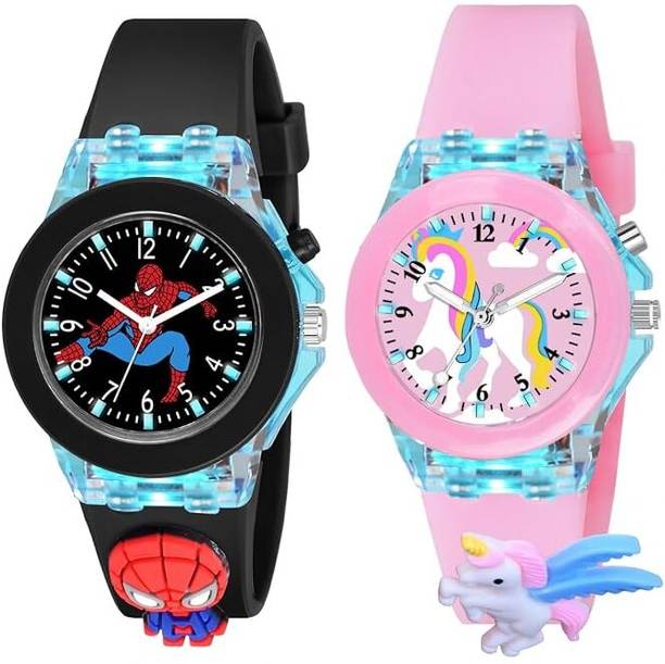 kids cartoon series Analog Watch  - For Boys & Girls unicorn and spiderman