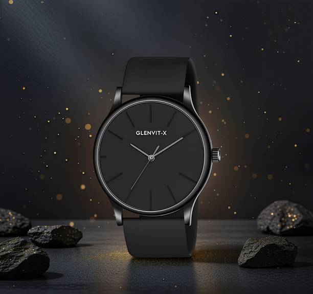 GLENVIT-X L-1 Minimalist , Black Dial, Silicone Strap, Unisex Analog Watch  - For Men