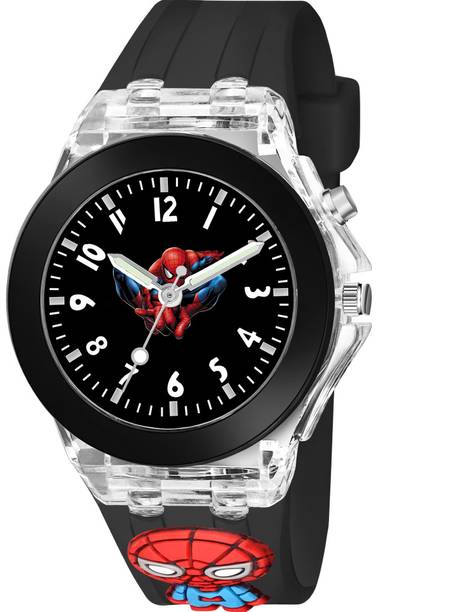 Analog Watch  - For Boys & Girls Kids Edition Spiderman Boy's and Girl's Digital Light Watch Disco Glowing