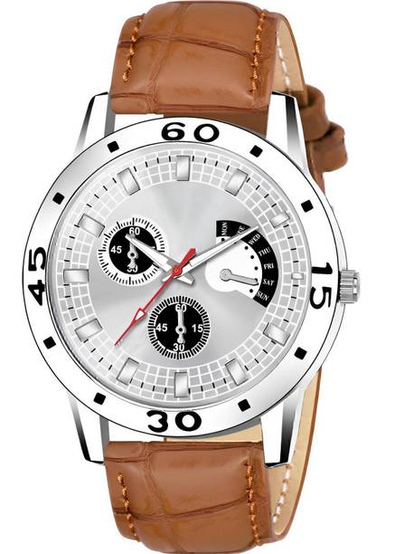 Caramel Brown Synthetic Leather Strap | Minimalism | Scratch Resistant | Gifts Analog Watch  - For Boys New Stylish digital watch For Boy And men