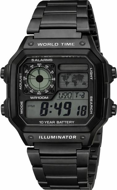 Digital Watch - For Men black metal premium gasio digital