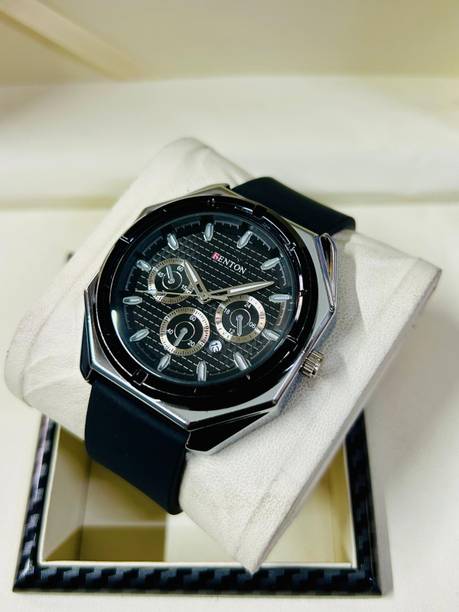 Trendy Chronograph Watch with , Black Dial Analog Watch  - For Men Lightweight Men's Analog