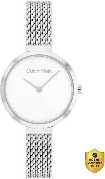 Minimalistic T Bar 28Mm Mesh Qtz White Round Dial 's / Analog Watch - For Women 25200082