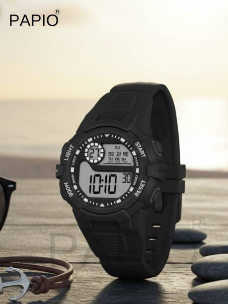 PAPIO PAPIO® LED Display | Alarm | Stopwatch | Day & Date | Soft Silicone Strap Kids Digital Watch  - For Boys & Girls