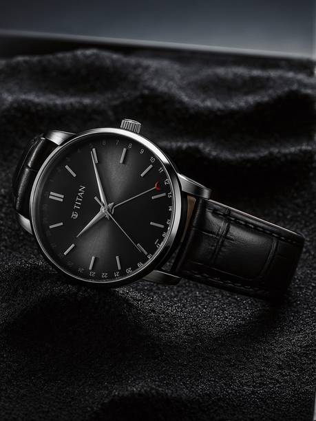 watch Elegance Quartz Dark Grey Round Dial Leather Men's Watch / Analog Watch - For Men 90202SL02,NU90202SL02