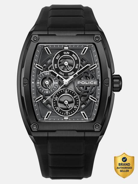 Police Multifunction Grey Dial Black Silicone Strap Analog Watch - For Men PLPEWJQ0004501,NTPLPEWJQ0004501W