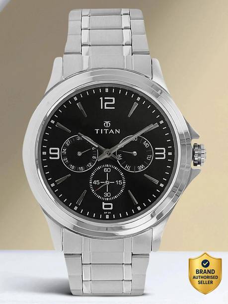 Titan Eco Multifunction Black Dial Silver Stainless Steel Strap Analog Watch  - For Men NEPLPEWJF2108602,NN7125YM01,NTPLPEWJF2108602,NU1698SM01
